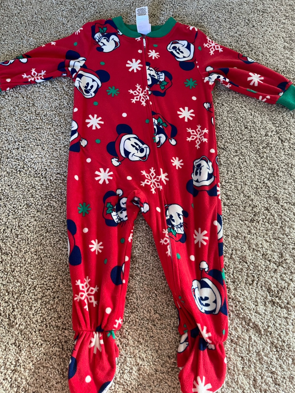 Disney Red Mickey Mouse Kids Holiday Pajama 18 months